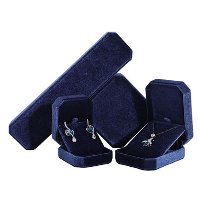 Hanhong Navy Blue Pendant Necklace Bracelet Box com Coréia Velvet Jewelry Package