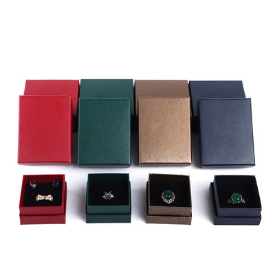 Fabricação por atacado Caixa de jóias de luxo Personalizada Custom High End Colar Bracelet Brincos Anel conjunto de jóias Embalagem tampa de papel de papelão e base Caixa de jóias com logotipo