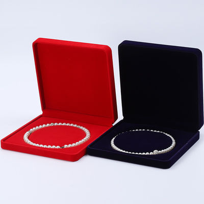 Caixinha de jóias de veludo suave e elegante, de forma personalizada, colar de pérolas, caixa de guarda de jóias.