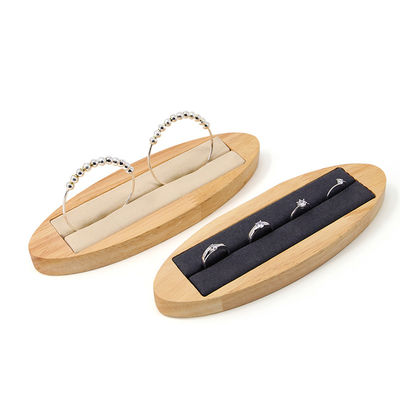 Oval Discreto Joias de Madeira Display Plate Requisitos Para Orelhas Studs Anéis Exposição