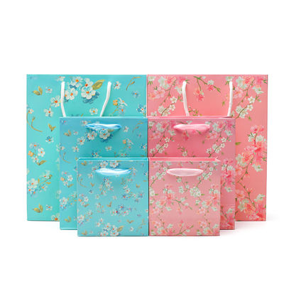 Saco de papel de cartão robusto com alças para presente de aniversário de menina