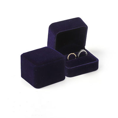 Tamanho personalizado caixa de anel de casamento duplo personalizado material interno de veludo
