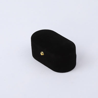 Personalizado Custom Black Velvet Jewelry Embalagem Casamento Noivado Anel Duplo Luxury Jewelry Box