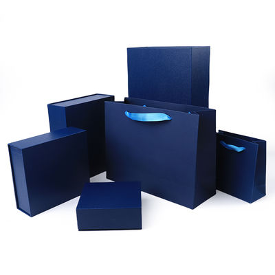 Fabricação por atacado de alta qualidade Embalagem de caixa de presente magnética Logotipo personalizado luxuoso Ecológico Papelão Papel azul Caixa de joias magnética
